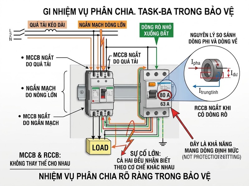 RCCB nên phối hợp với MCCB như thế nào?